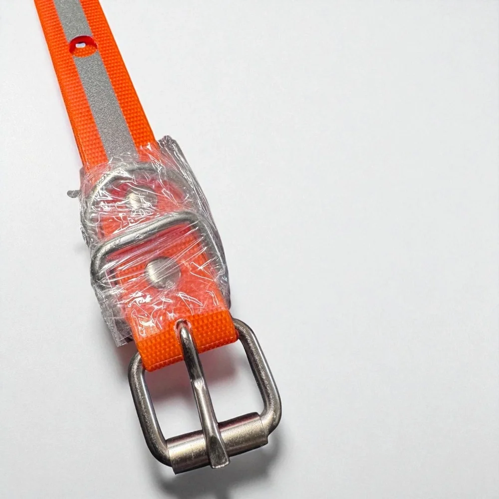 NWOT 3/4 Inch Waterproof & Rustproof Collar Strap, Reflective Orange! Adjustable